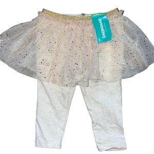 Garanimals Baby Girl Gold Sparkly Skirt with Built in Leggings 6-9 Months NWT